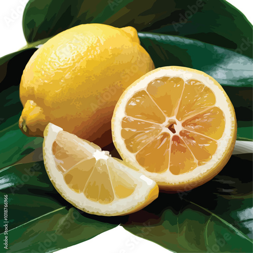 The Bright Side Citrus Delight Of Fresh Lemons Vector Illustration On White Background