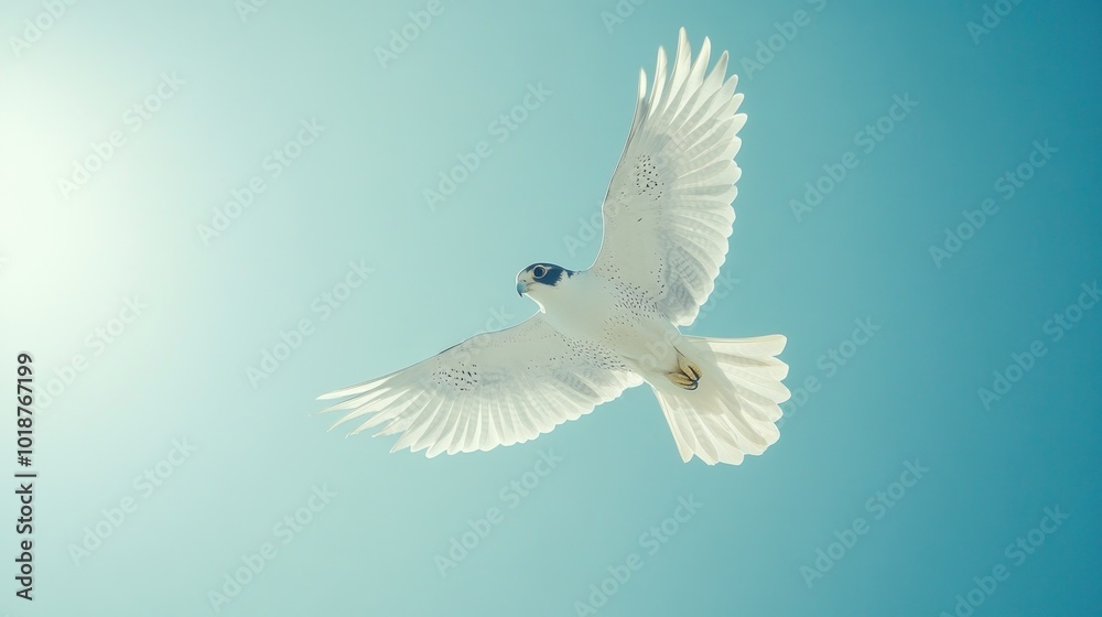 Obraz premium White Falcon in Flight