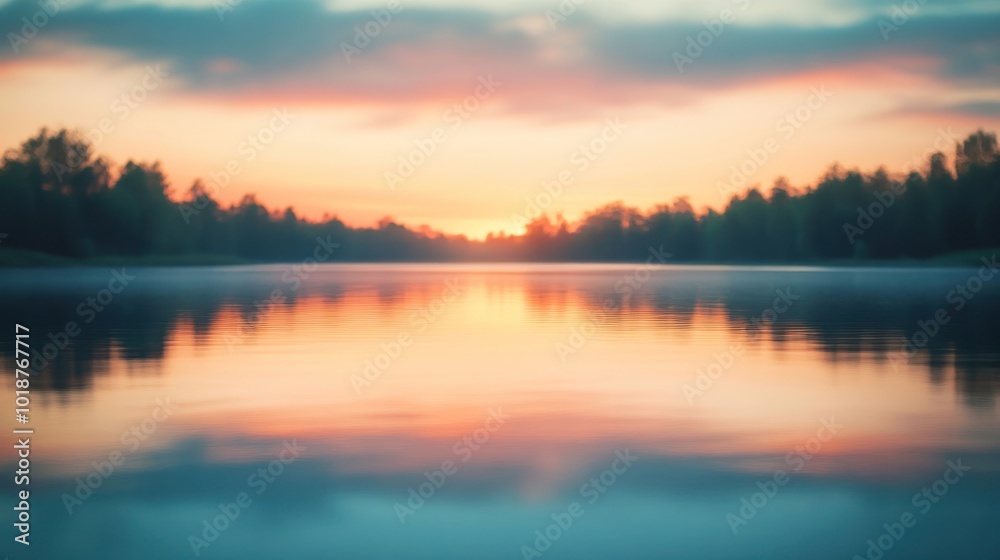 Fototapeta premium Peaceful Sunset Reflection