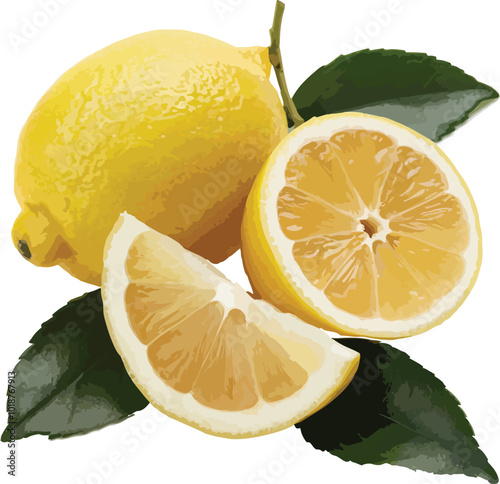 The Bright Side Citrus Delight Of Fresh Lemons Vector Illustration On White Background