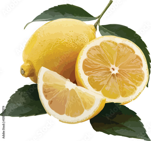 The Bright Side Citrus Delight Of Fresh Lemons Vector Illustration On White Background