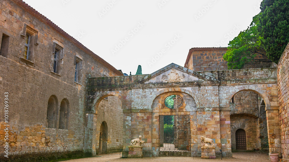 Fototapeta premium Fontfroide Abbey or Abbaye de Fontfroide