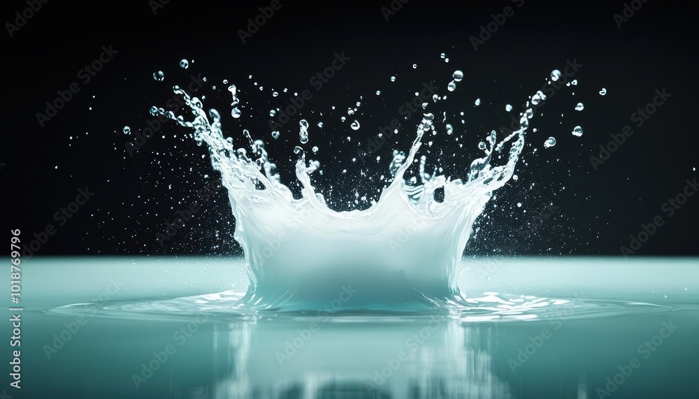 Water droplets splashing in slow motion, each droplet representing the potential energy of water, water splash, power in motion