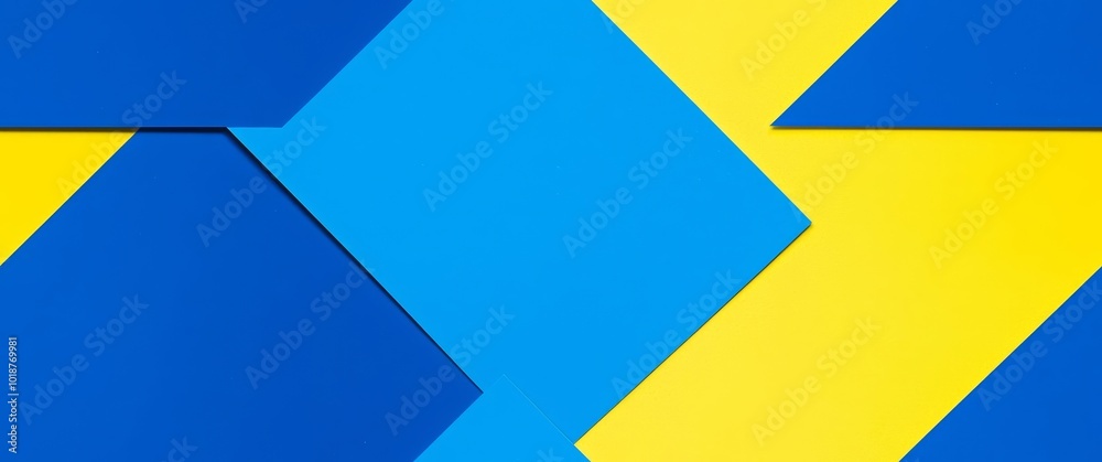 Seamless Abstract blue and yellow color paper geometry composition background , isolated on white background, , copy space for text, Seamless Abstract blue and yellow color paper geometry composition background , isolated on white background, , copy space for text,
