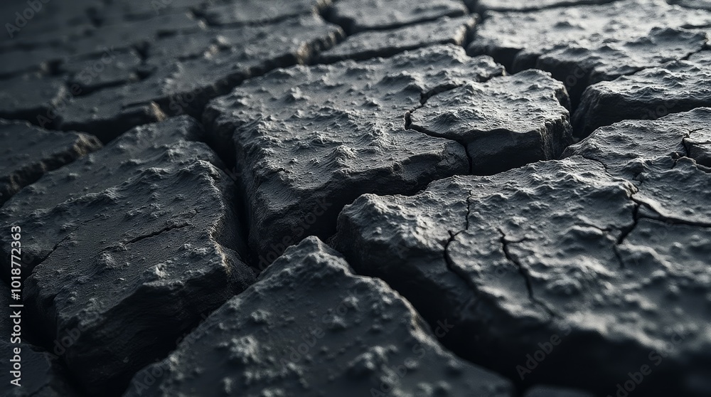 Textured black rock surface shows intricate patterns and cracks in a close-up view, highlighting natural geological formations Textured black rock surface shows intricate patterns and cracks in a close-up view, highlighting natural geological formations