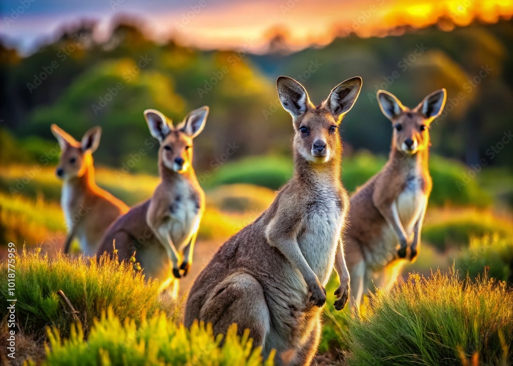 Fototapeta premium Exploring the Strength and Power of Kangaroos in Their Natural Habitat and Unique Behaviors