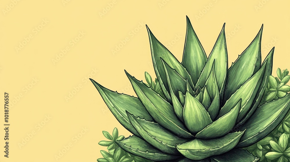 Obraz premium Succulent Plant Illustration