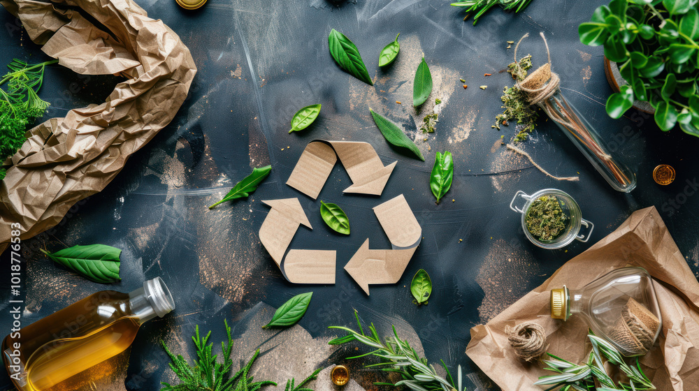 Circular economy model with products being designed for reuse, recycling, and reducing waste, promoting sustainability in industries