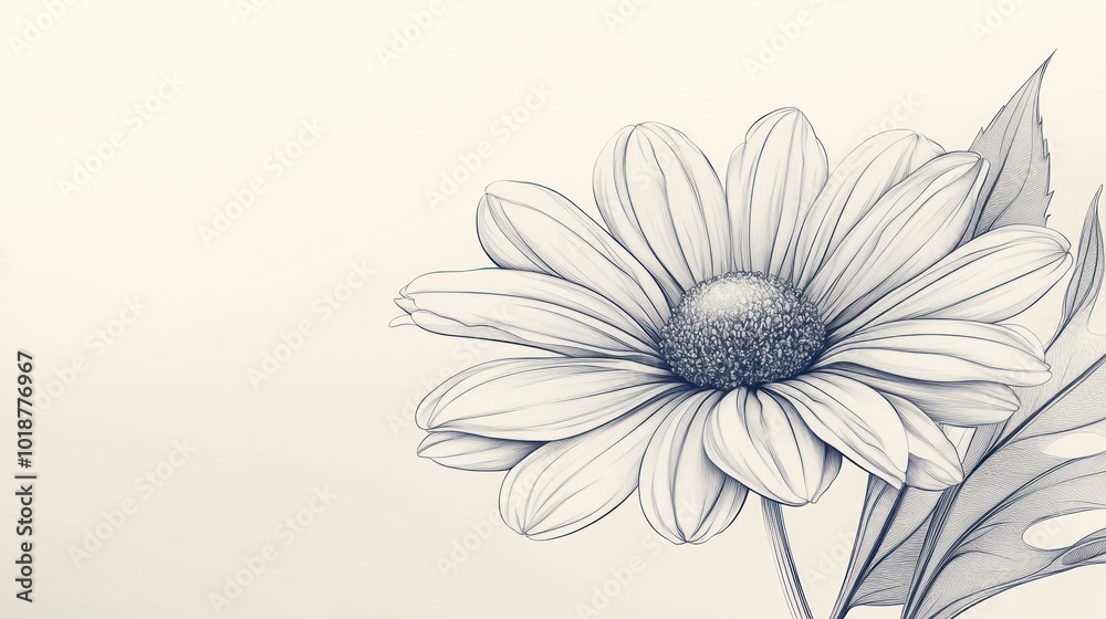 Obraz premium Pencil Drawing of a Daisy