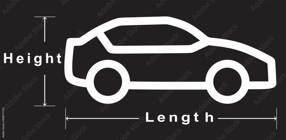 Car dimensions icon. vector illustration Car dimensions icon. vector illustration