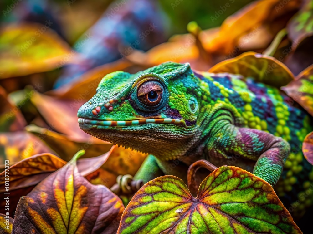 Obraz premium Fascinating Camouflage Patterns in Nature: Animals Blending Seamlessly with Their Surroundings