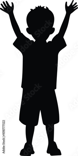 Smiling young boy enjoy life vector art