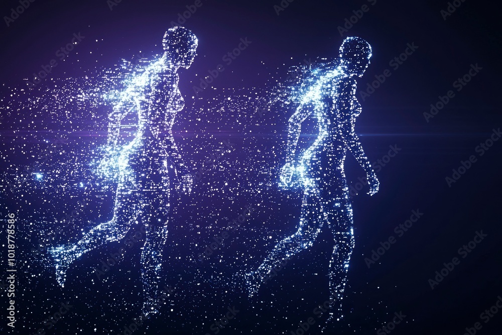 Two Glittering Figures Running Towards the Horizon Two Glittering Figures Running Towards the Horizon