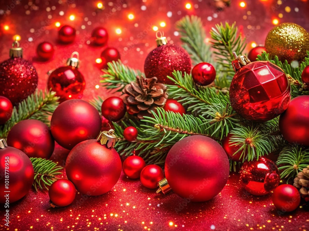 Naklejka premium Festive Red Background for Holiday Celebrations, Christmas, New Year, and Winter Decor Designs