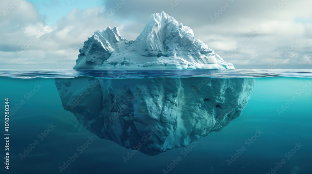 Obraz premium Melting icebergs, endangered wildlife, and rising sea levels highlighting the dramatic impact of global warming on the environment