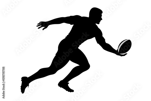 Rugby Player | vector silhouette illustration on white background