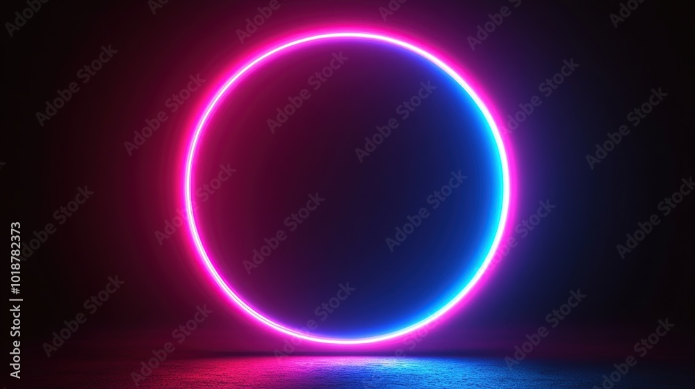 Neon Circle Light Abstract Background Neon Circle Light Abstract Background