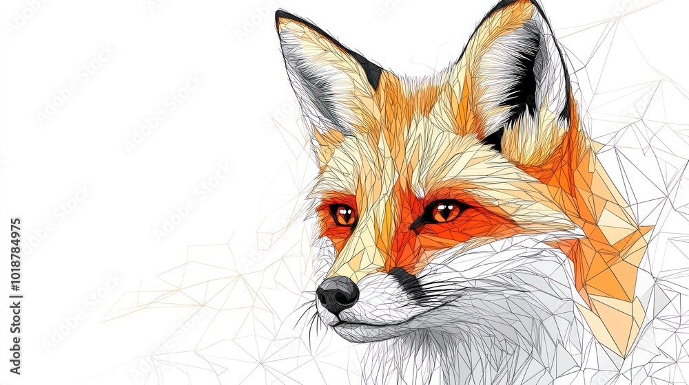 Obraz premium Geometric Fox Portrait