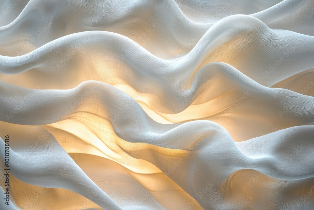 Obraz premium Abstract Texture of White Sheer Fabric with Light Shining Through