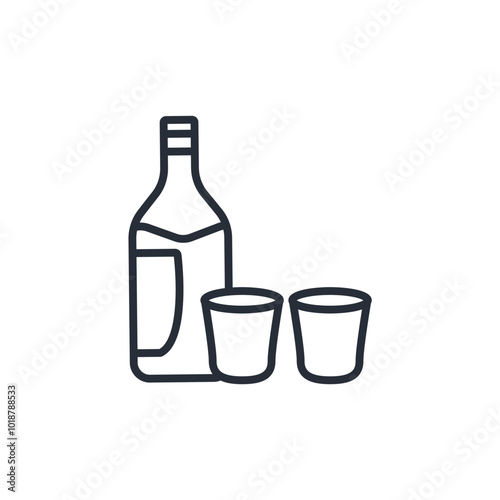 alcohol icon. vector.Editable stroke.linear style sign for use web design,logo.Symbol illustration.