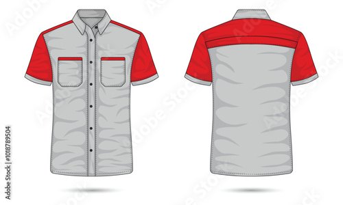 Short sleeve work shirt mockup