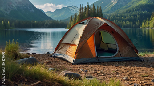 tent on the lake