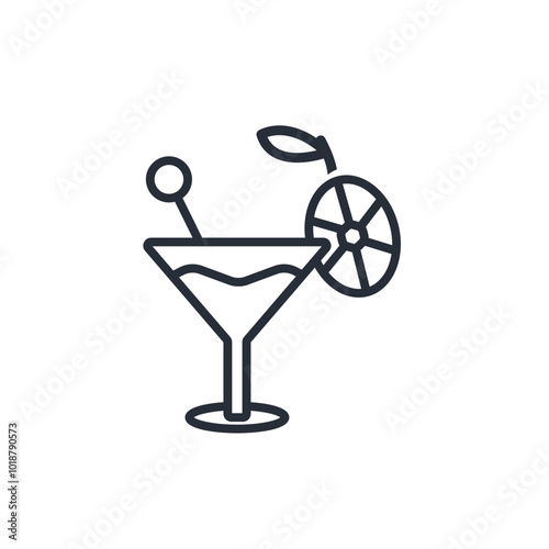 Cocktail icon. vector.Editable stroke.linear style sign for use web design,logo.Symbol illustration.
