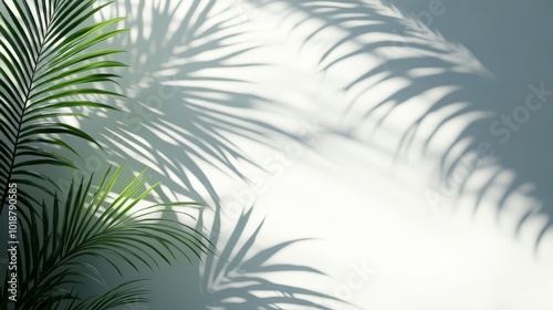 Palm Leaf Shadows on a White Wall