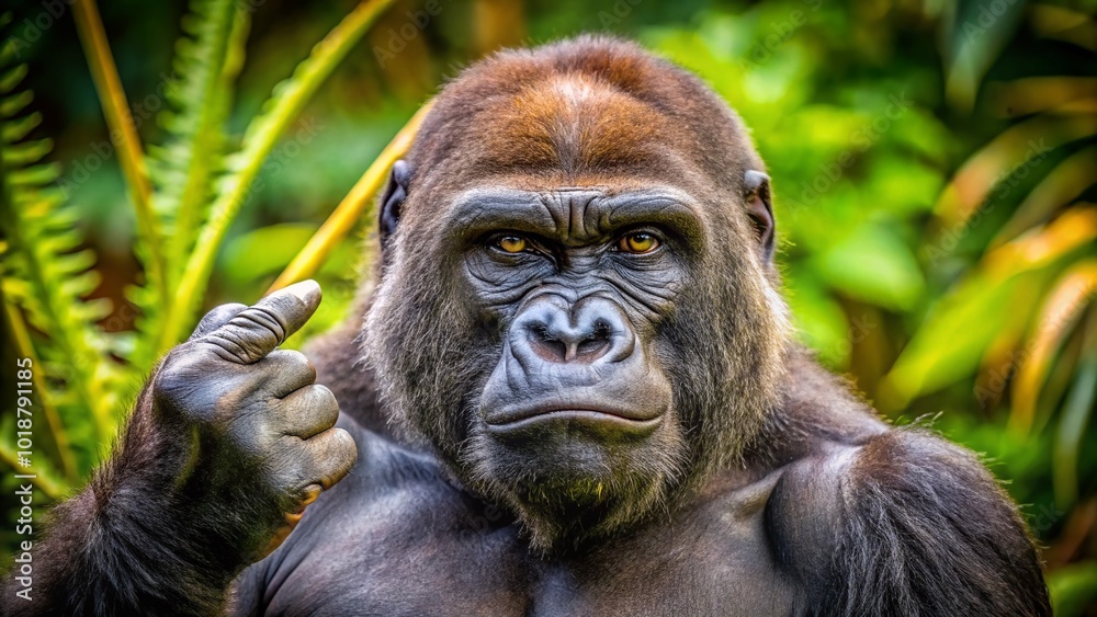 Gorilla Shows Defiance With Middle Finger Gesture in Captivating Wildlife Photography Moment Gorilla Shows Defiance With Middle Finger Gesture in Captivating Wildlife Photography Moment
