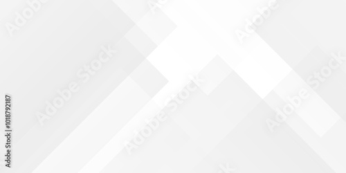 White and gray overlap triangle geometric technology pattern. minimal rectangle randomly arranged white lines transparent web square background layers. overlapping presentation design.