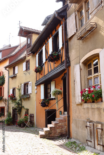 Historic homes in Riquewihr, France photo