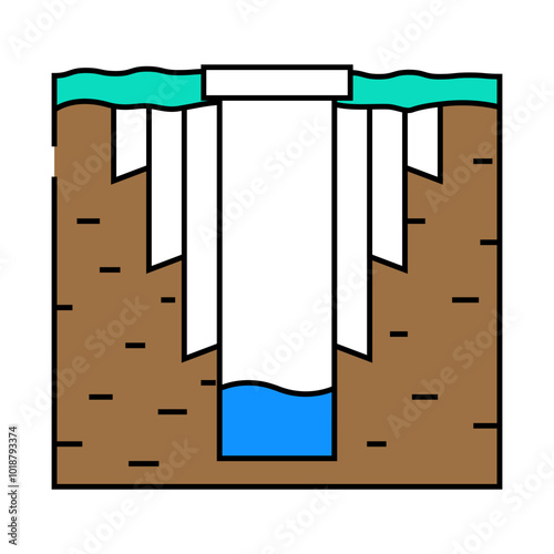 well design hydrogeologist line icon vector. well design hydrogeologist sign. isolated symbol illustration
