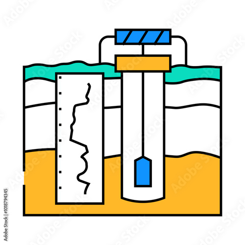 borehole logging hydrogeologist line icon vector. borehole logging hydrogeologist sign. isolated symbol illustration