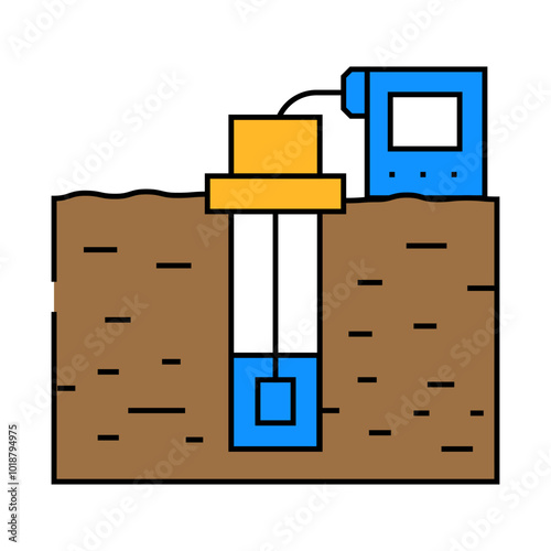 groundwater sampling hydrogeologist line icon vector. groundwater sampling hydrogeologist sign. isolated symbol illustration