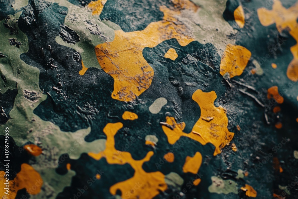Close-up shot of a camouflage patterned shirt