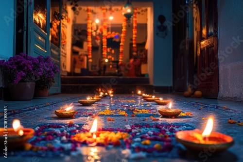 A group of lit candles placed on the ground