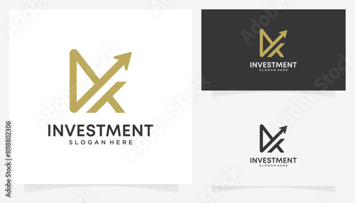 Abstract Letter K with  investment logo design ideas. Creative vector illustration based icon template.