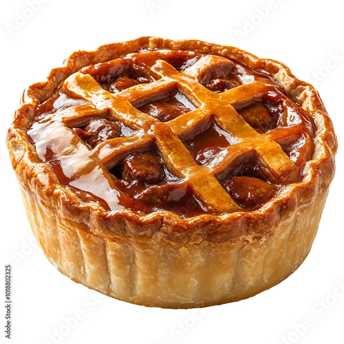 Fresh tasty meat pie isolated on transparent background