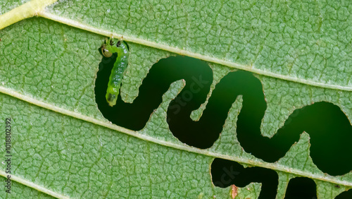 Elm Zigzag Sawfly larva - Aproceros leucopoda