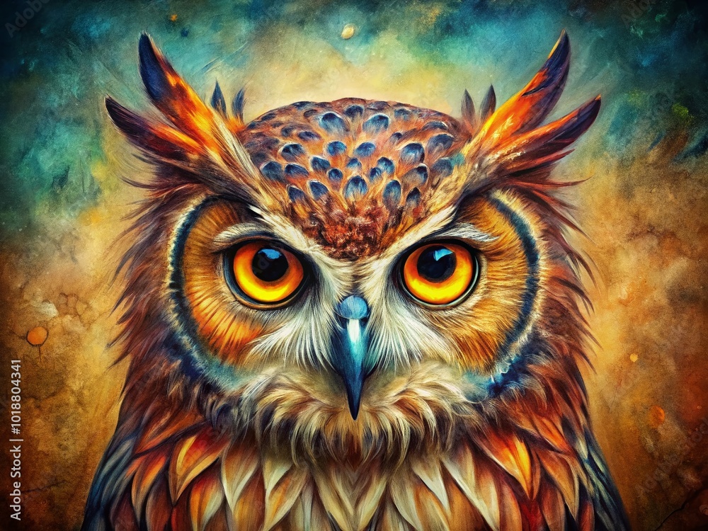 Intricate Owl Art Drawing Featuring Detailed Feathers and Captivating Eyes on a Textured Background Intricate Owl Art Drawing Featuring Detailed Feathers and Captivating Eyes on a Textured Background