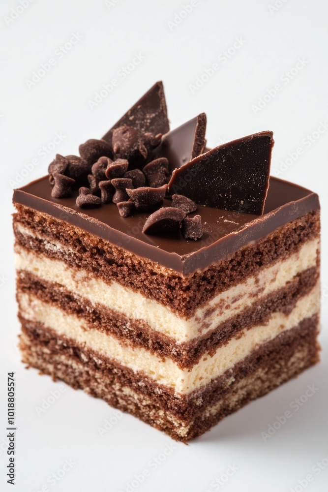 Moist and delicious chocolate cake topped with melted chocolate chips, perfect for desserts or snacks
