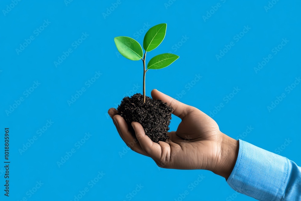 Simple minimalist icon of a hand holding a seedling, symbolizing the growth and environmental focus of rural sustainability Simple minimalist icon of a hand holding a seedling, symbolizing the growth and environmental focus of rural sustainability