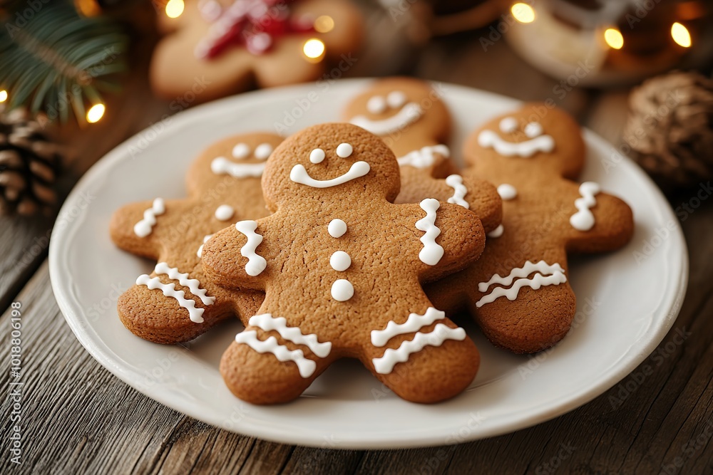 Christmas gingerbread man cookie on wooden background Christmas gingerbread man cookie on wooden background