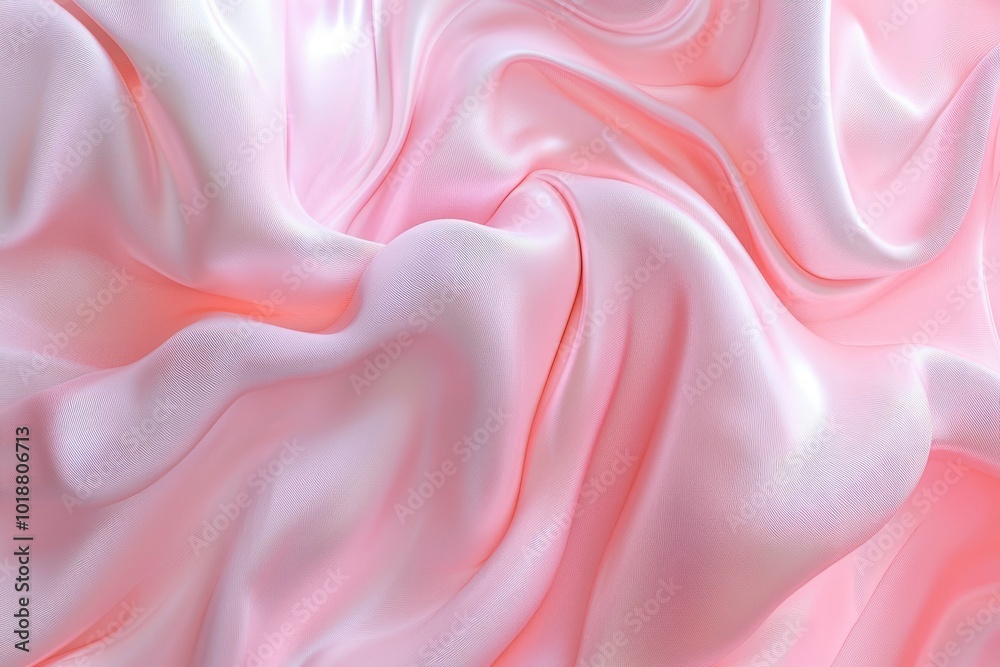 Obraz premium Abstract Pink Fabric Draped in Soft Waves