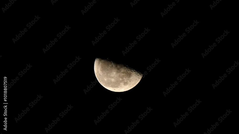 Waning moon, Moon illuminating the night. The moon its craters. Natural satellite. Observing the Moon telescope Waning moon, Moon illuminating the night. The moon its craters. Natural satellite. Observing the Moon telescope