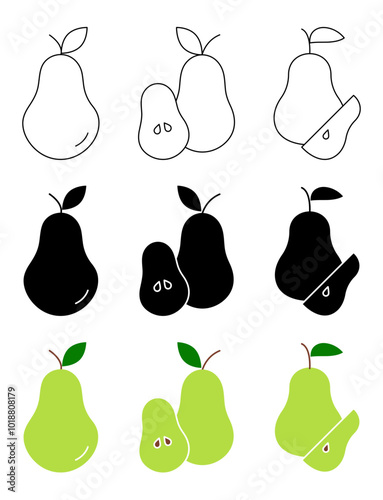 Pear Icon Set