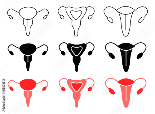 Uterus Icon Set