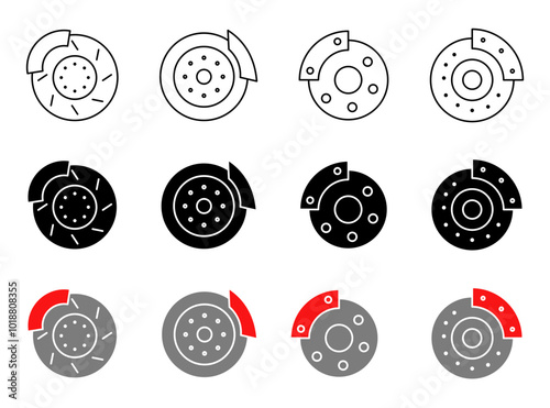 Brake Disc Icon Set