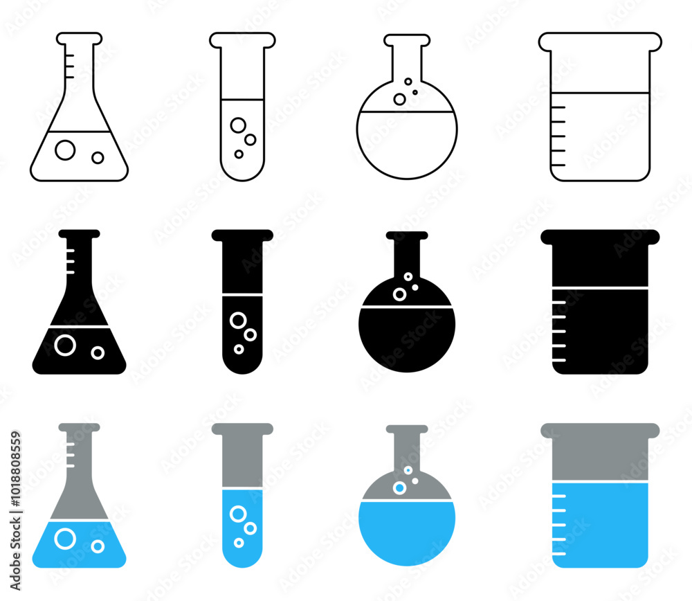 Beaker Icon Set Beaker Icon Set