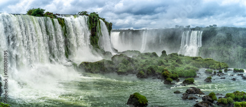 View of Beautiful Iguazu waterfalls in Argentina.
